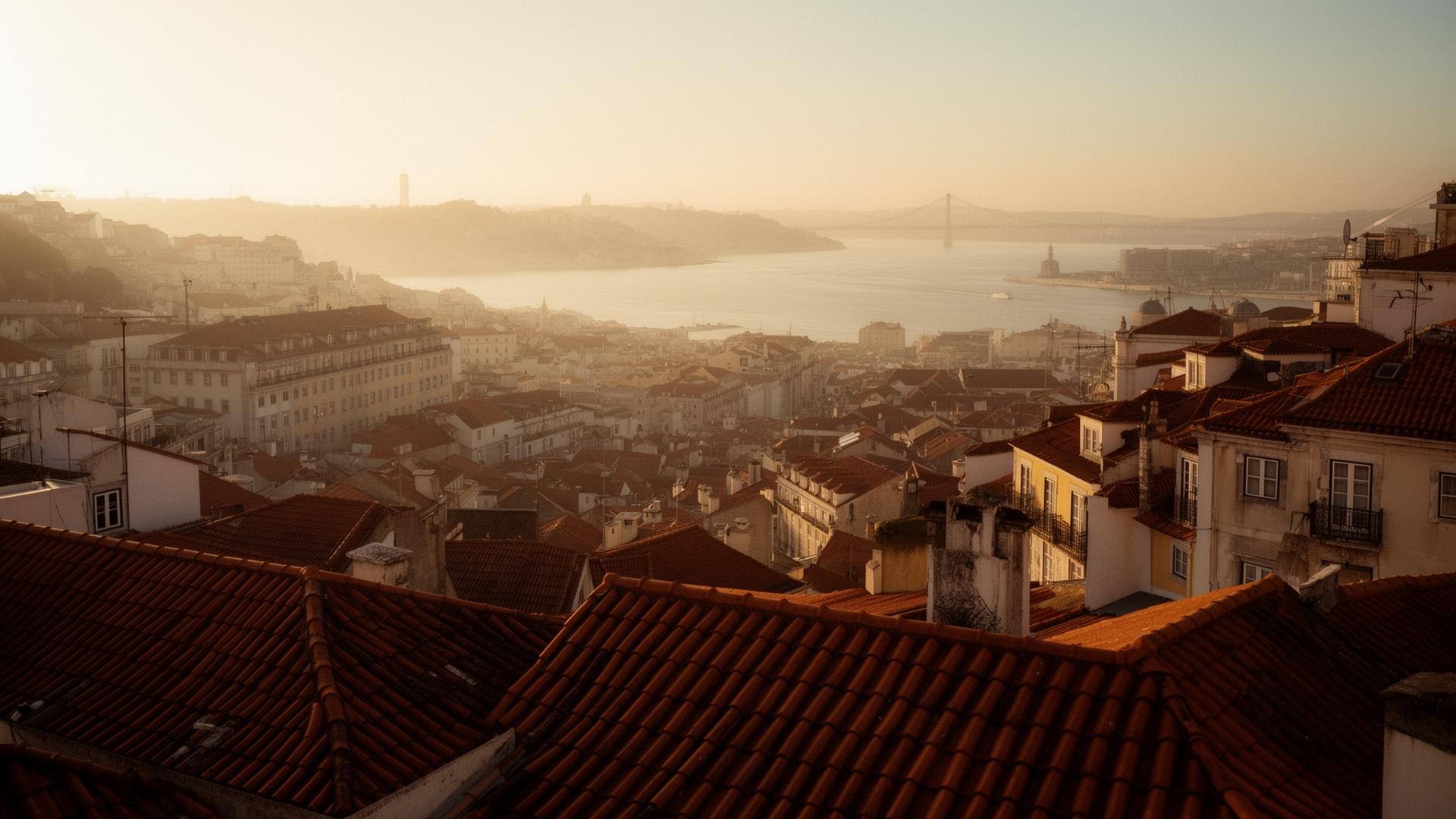 Telhados de Lisboa ao entardecer